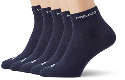 HEAD 5 Pairs Unisex Quarter Sport Socks Navy 2.5-5 (35-38) von HEAD
