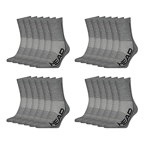 HEAD Herren Damen Performance Sportsocken Short Crew Cotton Blend Socks 12 Paar, Farbe:Grau, Größe:39-42, Artikel:-011 grey von HEAD