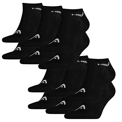 HEAD Unisex Sneaker Sportsocken 12er Pack, Größe:43/46, Farbe:Black (200) von HEAD