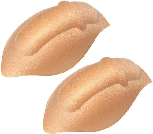 HEARTTOUCH 2Pcs Männer Penis Vergrößern Tasse Bulge Pouch Beutel Schwamm Einlage Schutz gegen Stoßen Abnehmbare Unterhose Schwammkissen (Nude,Eine Größe) von HEARTTOUCH