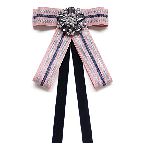 Fashion Fliegen Ribbon Bowknot Brosche Kristall Bowtie Krawatten Pins und Broschen Männer Mode Kragen Blume Geschenke for Frauen Zubehör (Color : A2) von HEBBES