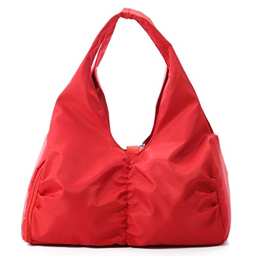 Turnbeutel/Sporttaschen Mode Einer Schulter Fitness-Yoga-Tasche Dry und Wet Trennung Gepäck leichte, tragbare Kurzstrecken-Reisetasche Reisetaschen (Color : Red) von HEBBES