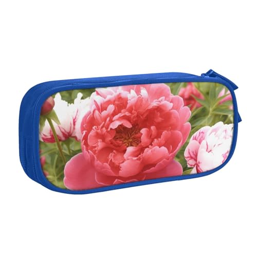 HEBSDFG Niedliches Federmäppchen mit Pfingstrosen-Motiv, für Jungen und Mädchen, hohe Kapazität, Reise-Stifttasche, Organizer, Make-up-Tasche für Studenten, Schule, Uni, Büro, blau, Einheitsgröße HEBSDFG Niedliches Federmäppchen mit Pfingstrosen-Motiv, für Jungen und Mädchen, hohe Kapazität, Reise-Stifttasche, Organizer, Make-up-Tasche für Studenten, Schule, Uni, Büro, blau, Einheitsgröße von HEBSDFG