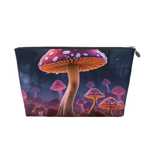 Magic Mushroom Prints Reise-Kulturbeutel aus PVC-Leder mit goldenen Reißverschlüssen, wasserdichter Kosmetik-Organizer für Make-up, Toilettenartikel & Essentials, silber, Einheitsgröße, Kosmetiktasche Magic Mushroom Prints Reise-Kulturbeutel aus PVC-Leder mit goldenen Reißverschlüssen, wasserdichter Kosmetik-Organizer für Make-up, Toilettenartikel & Essentials, silber, Einheitsgröße, Kosmetiktasche von HEBSDFG