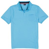 HECHTER PARIS Herren Polo-Shirt blau Baumwoll-Jersey von HECHTER PARIS