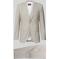 HECHTER PARIS Slim Fit Anzug mit Strukturmuster in Beige, Größe 27 von HECHTER PARIS