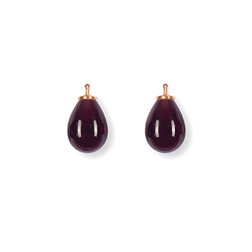 HEIDE HEINZENDORFF Einhängerpaar Tropfen, Aubergine, 16 mm, rosevergoldet von HEIDE HEINZENDORFF