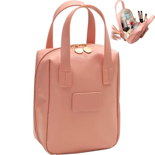 Make -up -Beutel große Kapazität Weit offener Kosmetikbeutel mit Griffen wasserdichtem PU -Make -up -Organisator -Tasche für Frauen, Typ 1, Typ 1 von HEKARBAMILL