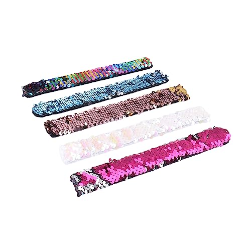 HEMOTON 10 Stk Meerjungfrau Armband Meerjungfrau-Armband kinder dekor klebrig Glitzerarmband armbänder für kinder Pailletten-Armbänder Schlagbänder Spielzeug schmücken Dekorationen Knopf von HEMOTON