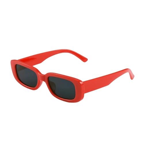 HENGIN Sonnenbrille Sonnenbrille Männer Rechteck Kleine Sonnenbrille Uv400-Rot Schwarz von HENGIN