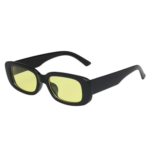 HENGIN Sonnenbrille Sonnenbrille Männer Rechteck Kleine Sonnenbrille Uv400-Schwarz Gelb von HENGIN