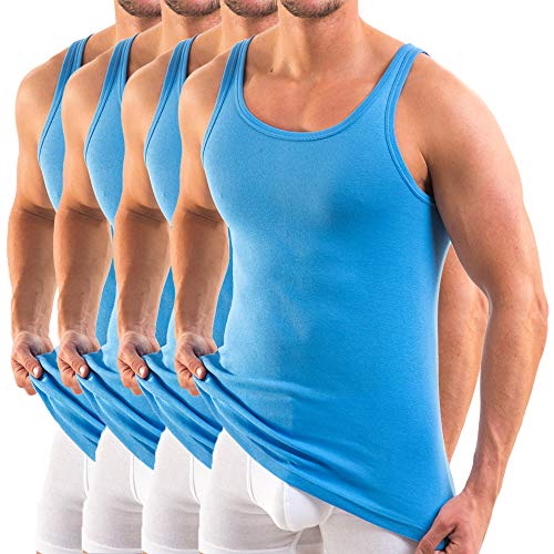 HERMKO 3000 4er Pack Herren Tank Top (Weitere Farben) Bio-Baumwolle, Größe:D 9 = EU 3XL, Farbe:hellblau von HERMKO