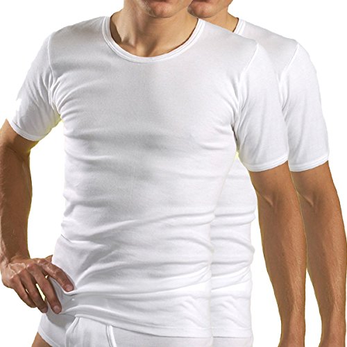 HERMKO 3840 2er Pack Herren Kurzarm Shirt (Weitere Farben), 100% Bio-Baumwolle, Größe:D 13 = EU 7XL, Farbe:weiß von HERMKO