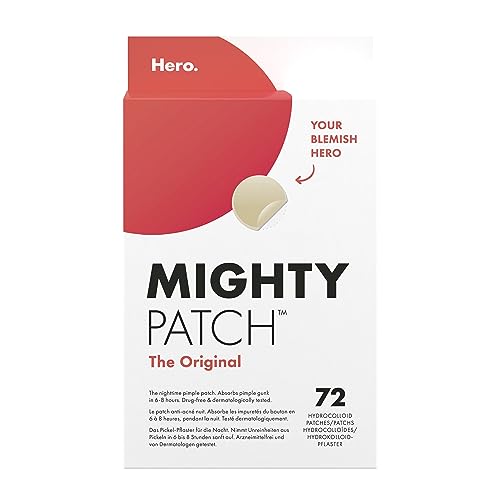 Mighty Patch Original Pickel-Patches von Hero Cosmetics, Aknebehandlung für Tag & Nacht, kleine Hydrokolloid-Pflaster zur Pickelheilung, Anti-Akne Patches - 72 Pickel-Patches von HERO COSMETICS