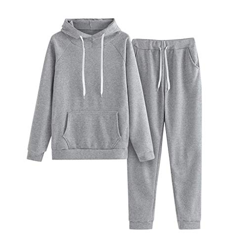 Jogginganzug Damen Herren Set Rundhalsausschnitt Jogginganzüge 2 Teiler Sweatshirt & Jogginghose Leicht Hausanzug Hoodie Set Sportkleidung Frauen Set von HERSIL