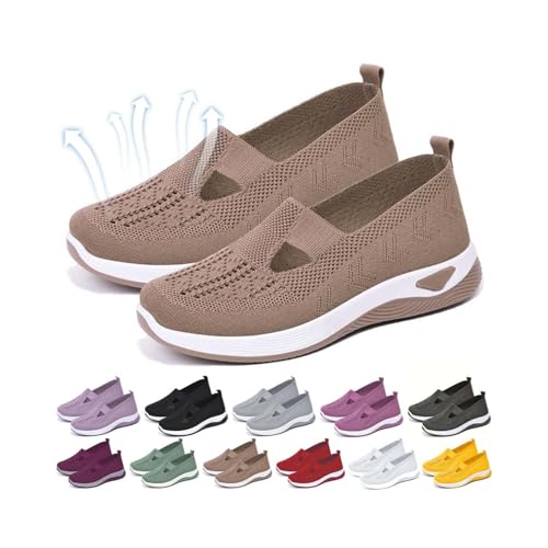 Addenno Damen-Schuhe, Enjerr Orthopädische Schuhe, Orthowalkway-Sandalen, lässig, atmungsaktiv, zum Reinschlüpfen, orthopädische Wander-Sneaker, khaki, 42.5 EU Addenno Damen-Schuhe, Enjerr Orthopädische Schuhe, Orthowalkway-Sandalen, lässig, atmungsaktiv, zum Reinschlüpfen, orthopädische Wander-Sneaker, khaki, 42.5 EU von HESYSUAN