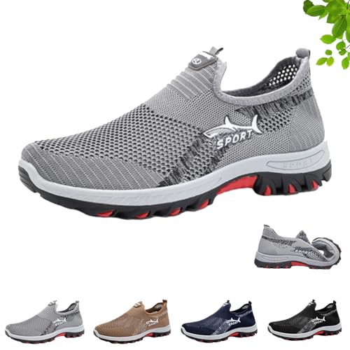 Jarv Kühlender Komfort-Sneaker, Atlacoast-Schuhe für Herren, Sommer, atmungsaktiv, Netz-Sneaker, Slipper, leicht, Walking-Mesh-Schuhe für Herren, grau, 44 EU Jarv Kühlender Komfort-Sneaker, Atlacoast-Schuhe für Herren, Sommer, atmungsaktiv, Netz-Sneaker, Slipper, leicht, Walking-Mesh-Schuhe für Herren, grau, 44 EU von HESYSUAN