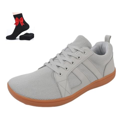 Weite Herren-Sneaker, leicht, atmungsaktiv, bequem, breite Zehen, Herren-Fitnessschuhe, Freizeitschuhe, grau, 39./ von HESYSUAN