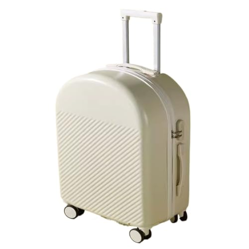 HEWOOJA Reisekoffer Gepäck Neue Trolley-Koffer Langlebige Passwortbox Ins Herren- und Damen-Ledergepäcktaschen Robuste Produkte Trolley (Color : White, Size : 24in) von HEWOOJA