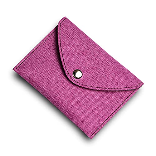 HEXEH Kartenhülle Visitenkartenfall Münze Geldbörse Slim Visitenkarteninhaber Visitenkarten Aufbewahrungstasche Leinwand Mehrzweck 4 Farben Visitenkartenhalter (Color : Purple) von HEXEH