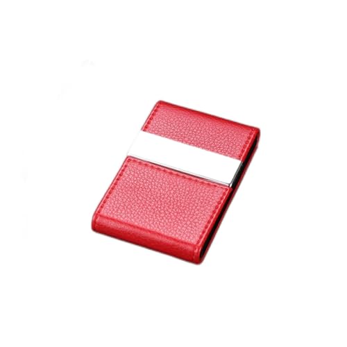 Kartenhülle Visitenkartenetui Leder Große Kapazität Visitenkartenhalter Herren Damen Tragbarer Kartenhalter Bankkartenhalter Tragbarer Visitenkartenhalter Visitenkartenhalter (Color : Rood) von HEXEH