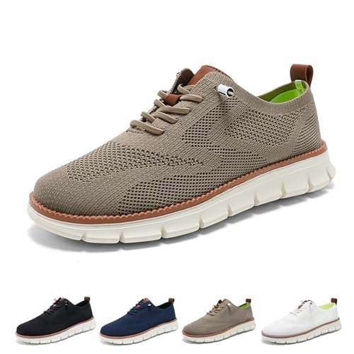 Mens Wearbreeze Shoes,Urban - Ultra Comfortable Shoes,Men's Slip On Arch Support Boat Shoes, Lightweight Soft Sole Comfortable Orthopedic Tennis Shoes (39EU,Khaki) von HEXEH