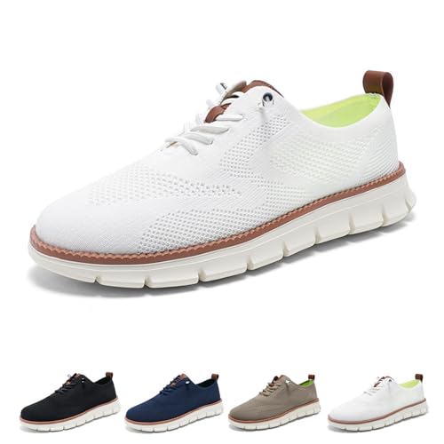 Mens Wearbreeze Shoes,Urban - Ultra Comfortable Shoes,Men's Slip On Arch Support Boat Shoes, Lightweight Soft Sole Comfortable Orthopedic Tennis Shoes (42EU,White) von HEXEH