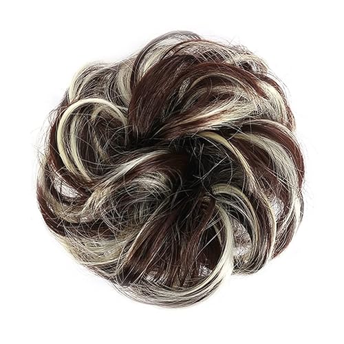 Smutsigt hårbulle (1/2 Stück) Dutt-Pferdeschwanz-Haarverlängerungen for Frauen, Mädchen, Kinder, synthetische lockige Donut-Chignon-Haarteile, elastisches Haarband, Hochsteckfrisur, Chignon, flauschig von HEXEH