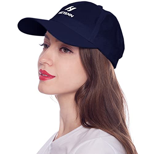 HEYANN Baseballmütze Basecap Herren,Flexfit Baseball Cap Unisex Baseball Kappen Outdoor Hut Atmungsaktive Sommer Basecap Frauen Männer Einstellbare Baseballmütze (Dunkelblau) von HEYANN