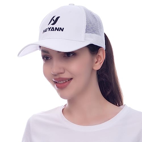 HEYANN Weiß Baseball Cap Damen Trucker Cap Herren Mesh Kappe Netz Baseball Caps für Herren Sommer Unisex Baseball Basecap mütze Sonnenschutz (Weiß) von HEYANN