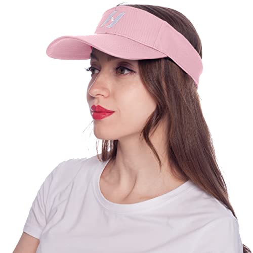 HEYANN Pink Visor Cap Damen Tennis Cap Damen, Sonnenvisier Visor Cap Sonnenhut Sport Sonnenblende Hüte Sport Visier für Damen Weich dehnbar Verstellbare Baseball Cap UV Schutz Tennis Visiere (Rosa) von HEYANN