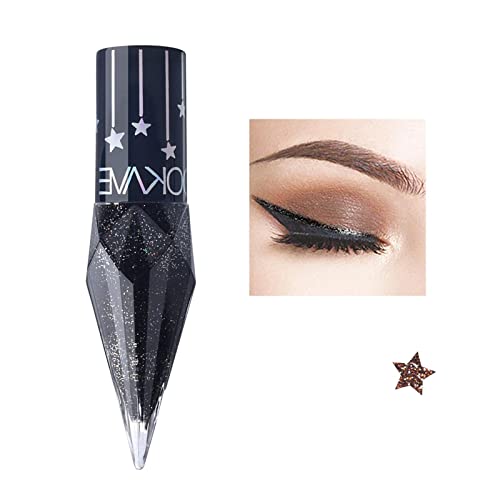 Flüssiger Glitzer-Eyeliner - Glänzender Glitzer-Eyeliner-Flüssigkeit | Farbperlen-wasserdichter Eyeliner, bunte schnell trocknende Lidschatten-Schimmer-Kosmetik für Frauen-Mädchen-Augen-Make-up Heyce von HEYCE