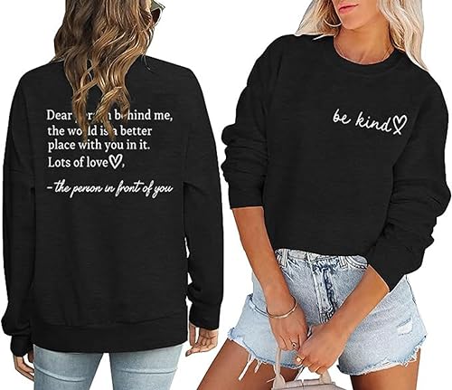 HEYO Damen-Sweatshirt, You Are Amazing Beautiful Enough Pullover Casual Inspiration Positive Langarm Tops, Dunkelgrau-S2, M von HEYO