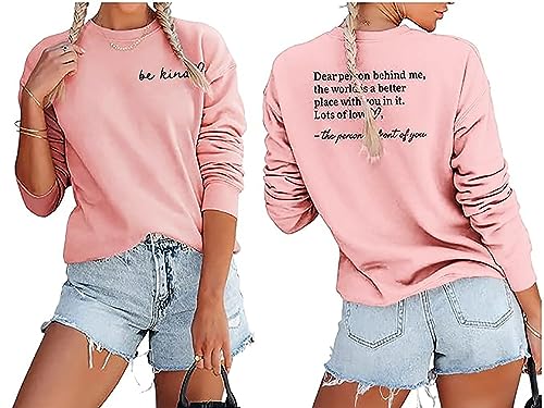 HEYO Damen-Sweatshirt, You Are Amazing Beautiful Enough Pullover Casual Inspiration Positive Langarm Tops, Pink-S1, L von HEYO