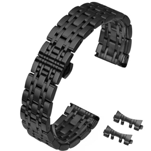 HEYOZURY Edelstahl Uhrenarmbänder Metall uhrarmband mit Geraden und Gebogenen Ende 12mm 14mm 16mm 18mm 19mm 20mm 21mm 22mm Metal Ersatzband Armbänder Edelstahlarmband für Uhr für Herren/Damen von HEYOZURY