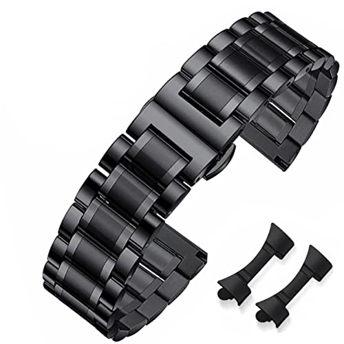 HEYOZURY Uhrenarmbänder für Uhr mit Geraden und Gebogenen Ende 16mm,18mm,19mm,20mm,22mm,24mm Metal Ersatzband Armbänder für Herren/Damen von HEYOZURY