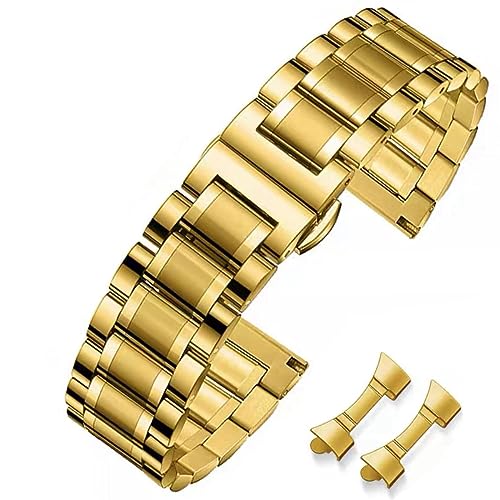 HEYOZURY Uhrenarmbänder für Uhr mit Geraden und Gebogenen Ende 16mm,18mm,19mm,20mm,22mm,24mm Metal Ersatzband Armbänder für Herren/Damen von HEYOZURY