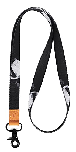 HEZEN Coole Lanyards, Halsband-Schlüsselanhänger, Hals-Lanyards für Schlüssel, Brieftaschen und Ausweishalter (Katze) von HEZEN