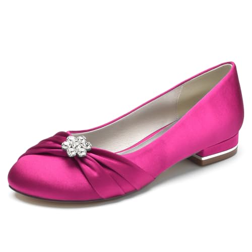 HFWXYSA Damen Slip-on Flache Brautschuhe Runder Zehen Ballerinas Geschlossene Hochzeitsschuhe Sandalen,Fuchsia,37 EU HFWXYSA Damen Slip-on Flache Brautschuhe Runder Zehen Ballerinas Geschlossene Hochzeitsschuhe Sandalen,Fuchsia,37 EU von HFWXYSA