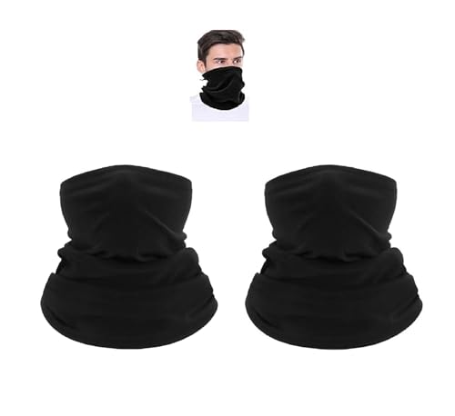 2pcs Balaclava Atmungsaktiv, Warmsturmhaube Winddichte Winter, Sturmhaube Gesichtshaube Schwarz,Skimaske Einheitsgröße Herren/Damen Sturmhauben für Outdoorsports Skifahren Radfahren Snowboarden von HFYMXNB