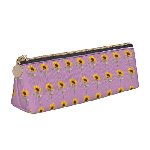 HGKHadc Federmäppchen aus Leder mit Sonnenblumen-Aufdruck, für Schule, Reisen, Make-up, Aufbewahrung, Schreibutensilien, Pinsel, weiß, Einheitsgröße HGKHadc Federmäppchen aus Leder mit Sonnenblumen-Aufdruck, für Schule, Reisen, Make-up, Aufbewahrung, Schreibutensilien, Pinsel, weiß, Einheitsgröße von HGKHadc