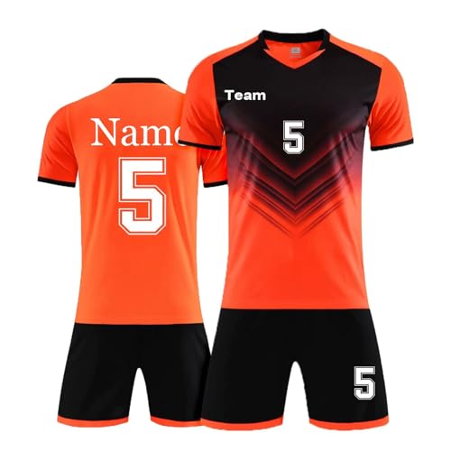 HGWOPGASD Benutzerdefiniert Trikot T-Shirt und Shorts 2 Teiliges Set Fußballtrikot Adult Kinder Personalisierte Fußballtrikots F01 XL von HGWOPGASD