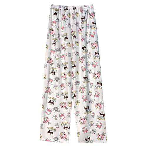 Luftige Hose Damen Hose Damen Winter Schlafanzug Damen Plüsch Cartoon Pyjamas Pyjama Hosen Damen Karierte Pyjamahose Für Frauen Pjs Pant Women Clothes Kuschelige Hose Damen-Schlafanzüge von HGWOPGASD