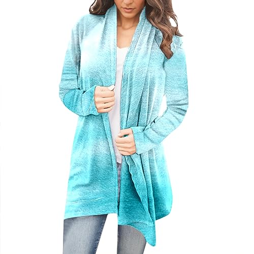 Bademantel Damen 3/4 Ärmel LäSsige Klamotten Damen Zipper Hoodie Damen Durchsichtige Regenjacke mit Kapuze Damen Pullover Elegant Bester Sommer Strickjacke Sommer Damen Leicht Fliessjacken von HHOP