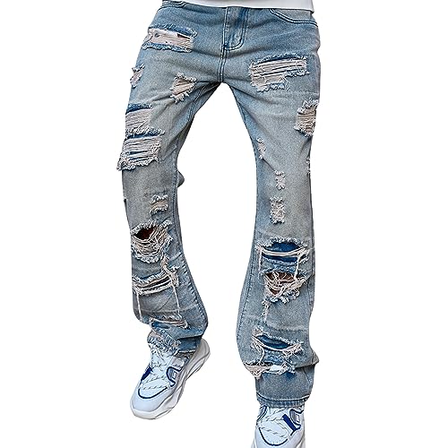 Herrenjeans Comfort Stretch Denim Straight Leg Relaxed Fit Jeans für Männer Herren Übergröße Kurze Jogginghose Herren Herrenhose Hemd und Hose Set Herren von HHOP