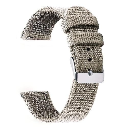 HIFFEY 18 mm 20 mm 22 mm 24 mm Nylon-Canvas-Armband, weich gewebt, universelles Schnellverschluss-Armband for Männer und Frauen (Color : Gray, Size : 18MM_BLACK BUCKLE) von HIFFEY