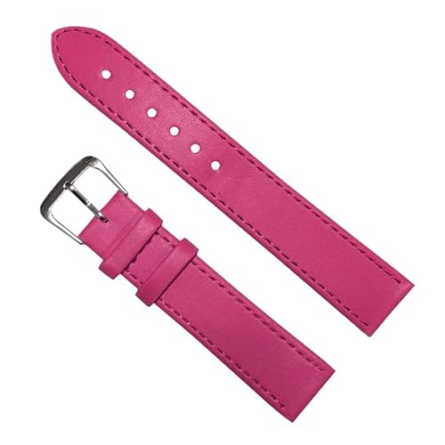 HIFFEY DIY Leder Uhrenarmband 10mm/12mm/14mm/16mm/18mm/20mm/22mm/24mm Männer Frauen Einstellbare Armband Armband (Color : Rose red, Size : 14mm) von HIFFEY