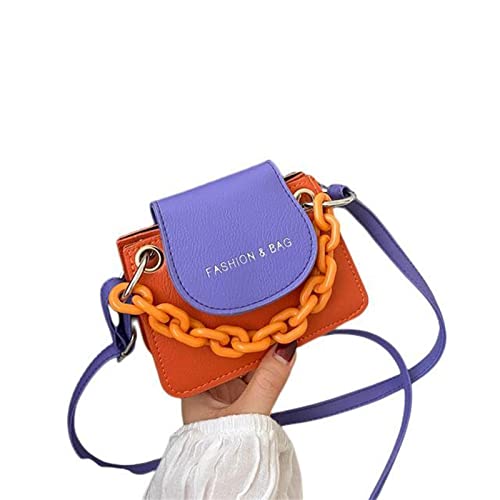 HIHELO Handtasche Damen Handtaschen One Shoulder Crossbody Bag Kette Kleine Crossbody Tasche - Orange von HIHELO