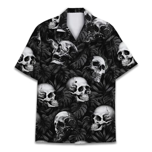 HIHI GLOBAL Neon-Alien-Hawaii-Hemd für Herren und Damen, Alien-Hemd, Button-Down-Kurzarm, Alien-Hawaii-Hemden, totenkopf, M HIHI GLOBAL Neon-Alien-Hawaii-Hemd für Herren und Damen, Alien-Hemd, Button-Down-Kurzarm, Alien-Hawaii-Hemden, totenkopf, M von HIHI GLOBAL