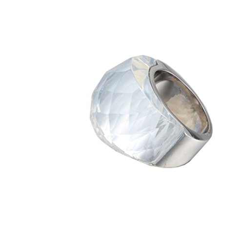 HIJONES Damen Edelstahl Mehrfarben Kristall Durchlässig Glas Ringe Größe 60 (19.1) (Weiß) von HIJONES